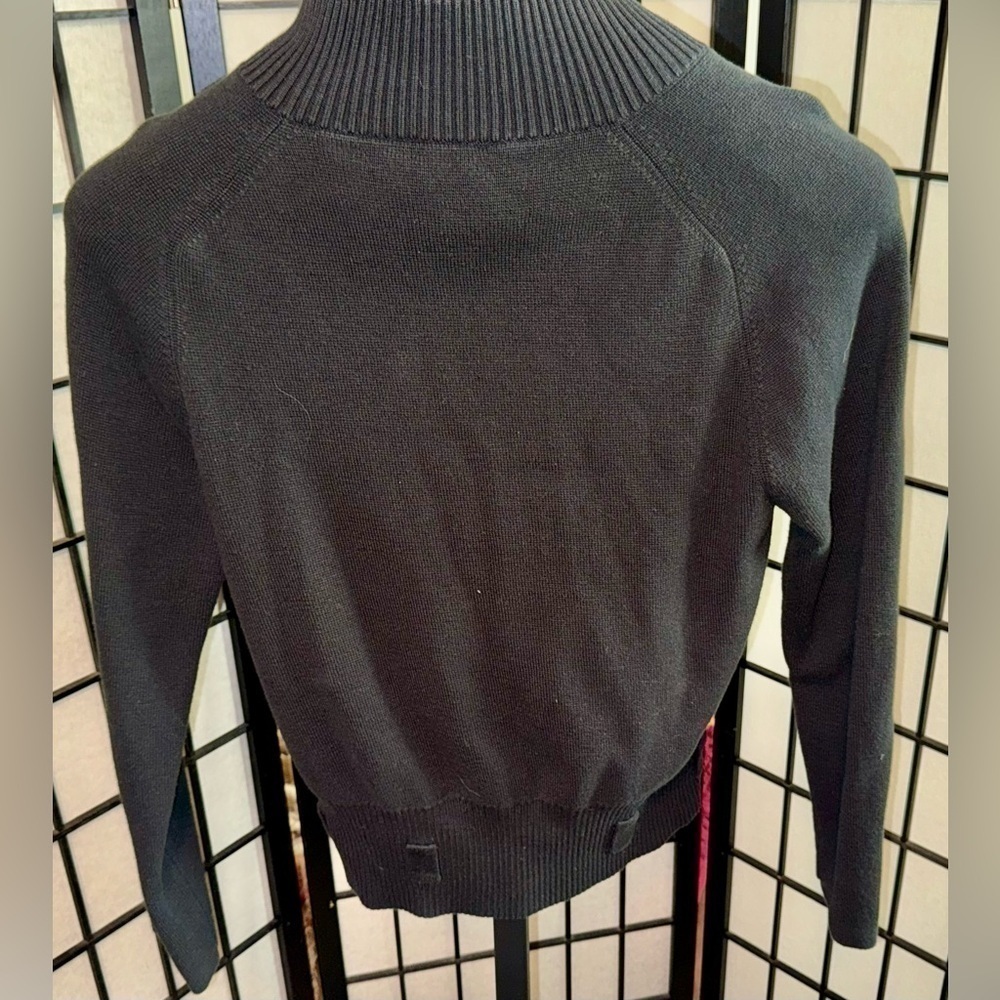 Massimo Black Asymmetrical Zip Up Cardigan Size XL - Picture 2 of 4